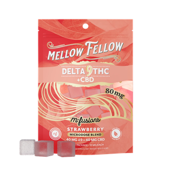 Microdose M-Fusions Gummies - Delta 9 THC + CBD 8ct 80mg - Strawberry
