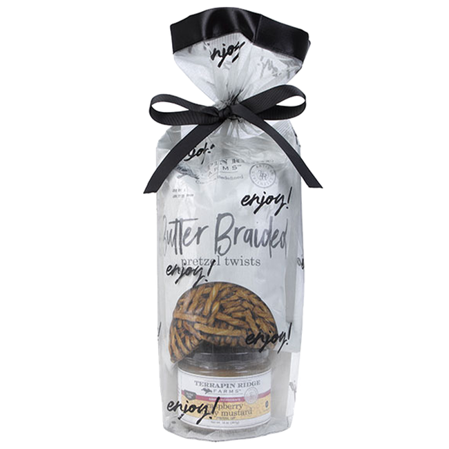 Everyday Grab and Go Giftset with Raspberry Honey Mustard Pretzel Dip and Butter Braided Pretzels-gallery-31497099444289