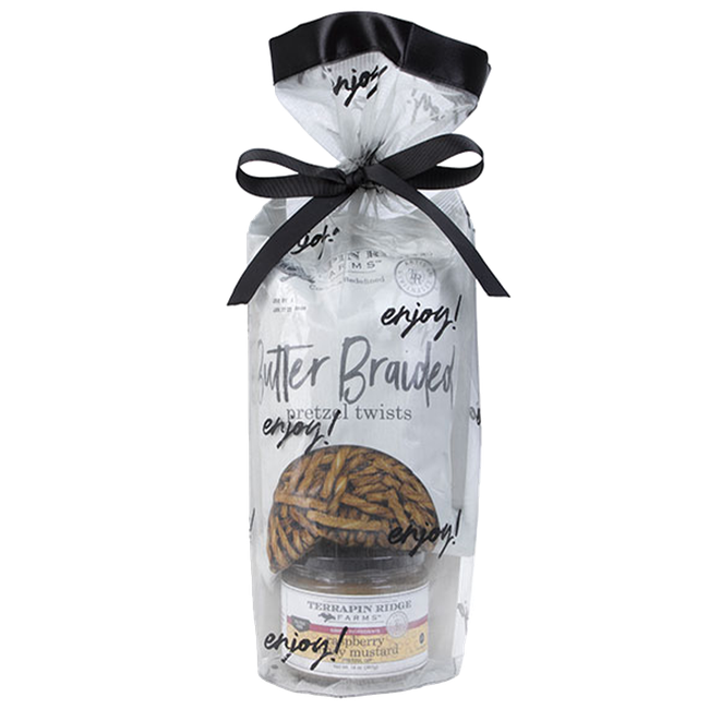 Everyday Grab and Go Giftset with Raspberry Honey Mustard Pretzel Dip and Butter Braided Pretzels-gallery-31497099444289