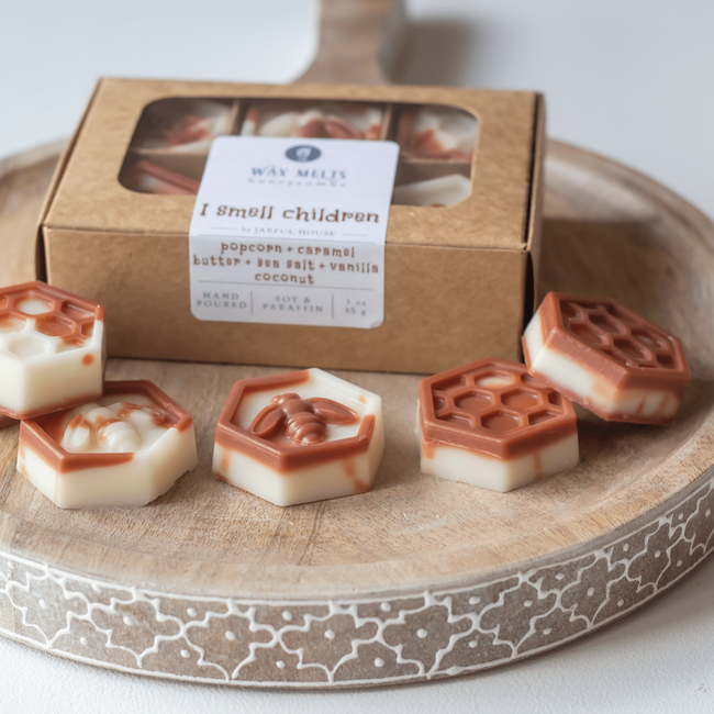 I Smell Children Scented Wax Melts | Caramel + Popcorn + Coconut + Sea Salt Honeycombs Tarts Set-gallery-29398740009030