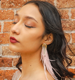 Feather Chain Mismatch Earrings