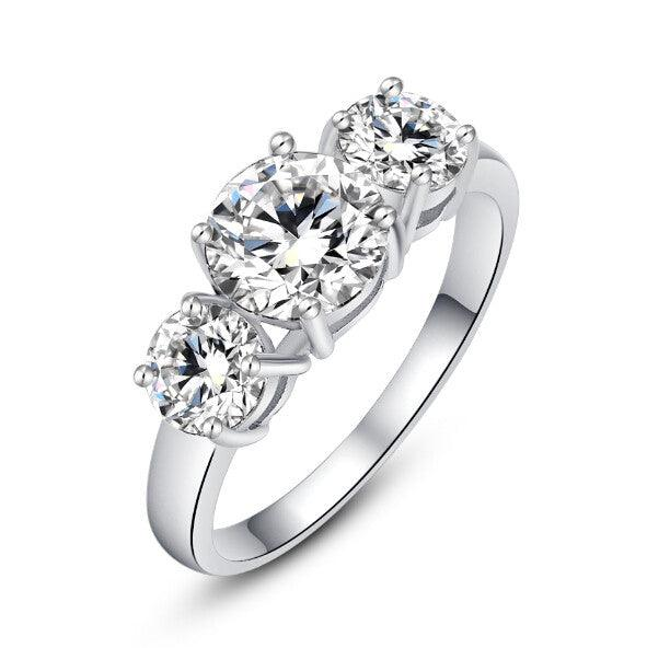 Blair Three Stone Cubic Zirconia Ring-gallery-30352368894010