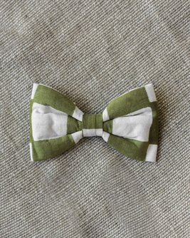 Make a Move Green Check Dog Bow Tie