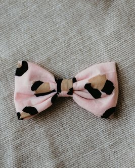 Juno Peach Leopard Dog Bow Tie