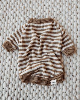 Like A Bandit Nutmeg Striped Dog Sweater