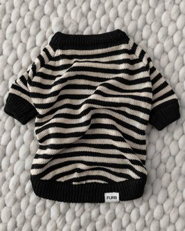 Like A Bandit Black Striped Dog Sweater
