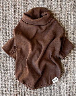 Halifax Nutmeg Ribbed Dog Turtleneck