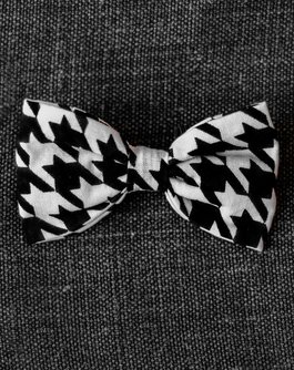 Watson Black + White Houndstooth Bow Tie