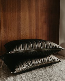 Jagger Black Faux Leather Dog Bed