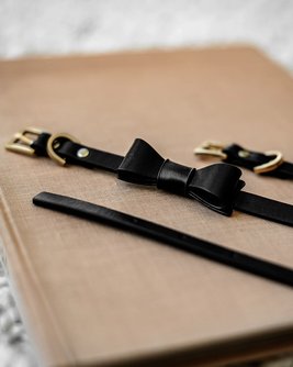 Guestlist Black Bow Tie Dog Collar