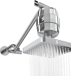 SparkPod 6" High Pressure Filtered Rain Shower Head with Extension Arm