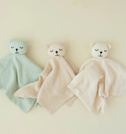 100% Muslin Cotton Comfort Blanket (Lovey) – Oat, Cream & Mint
