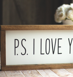 PS I LOVE YOU Wall Sign - Valentine's Day Decor - Black Letters
