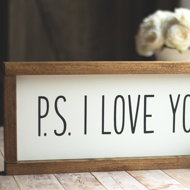 PS I LOVE YOU Wall Sign - Valentine's Day Decor - Black Letters-gallery-4489114648611
