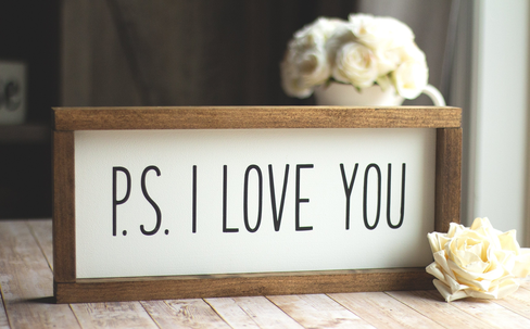 PS I LOVE YOU Wall Sign - Valentine's Day Decor - Black Letters