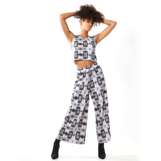 Babs Lightweight Wide Leg Pants - Brooklyn Bridge Print-gallery-45252497244456