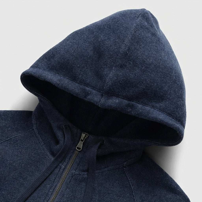 Danny Full-Zip Cashmist Fleece Hoodie - Navy Heather-gallery-45322286399746