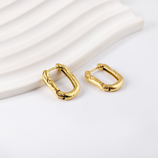 Josephine Textured Gold Hoop Earrings-gallery-42474130735354
