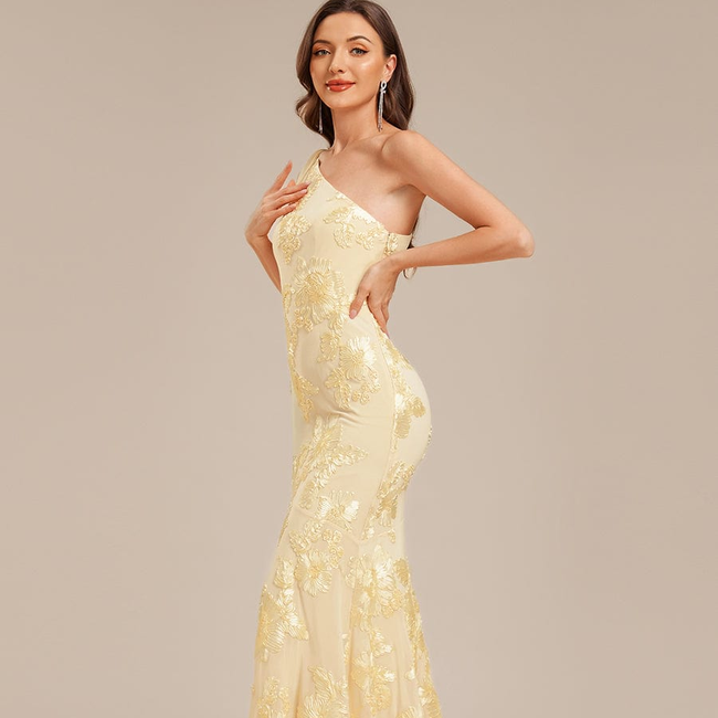 Flowing Ribbon Mesh Mermaid Formal Dress-gallery-33560057872458