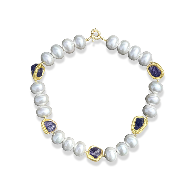 Mega Pearl & Amethyst Necklace-gallery-34042519027787