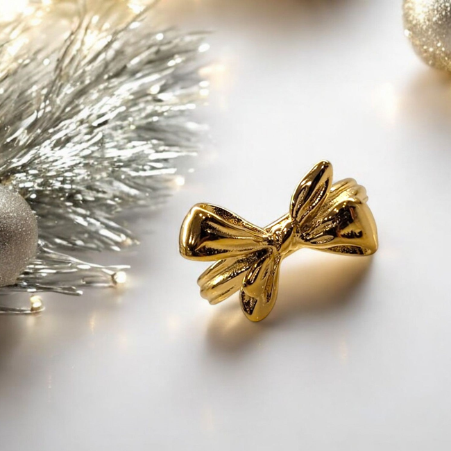 Bow Open Gold Ring-gallery-42474105372922
