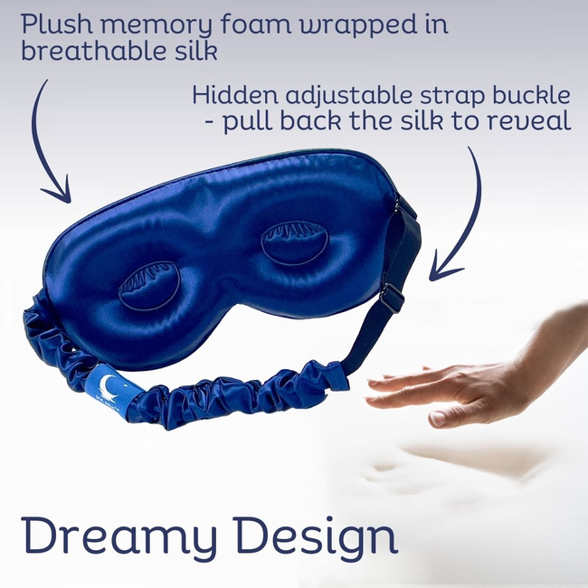 Sia Silk® Sleep Mask with extra deep eye cups for long lashes - Navy-gallery-40614997164289