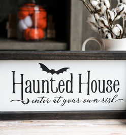 Haunted House Wall Sign | Halloween Decor