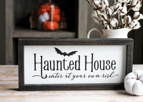 Haunted House Wall Sign | Halloween Decor