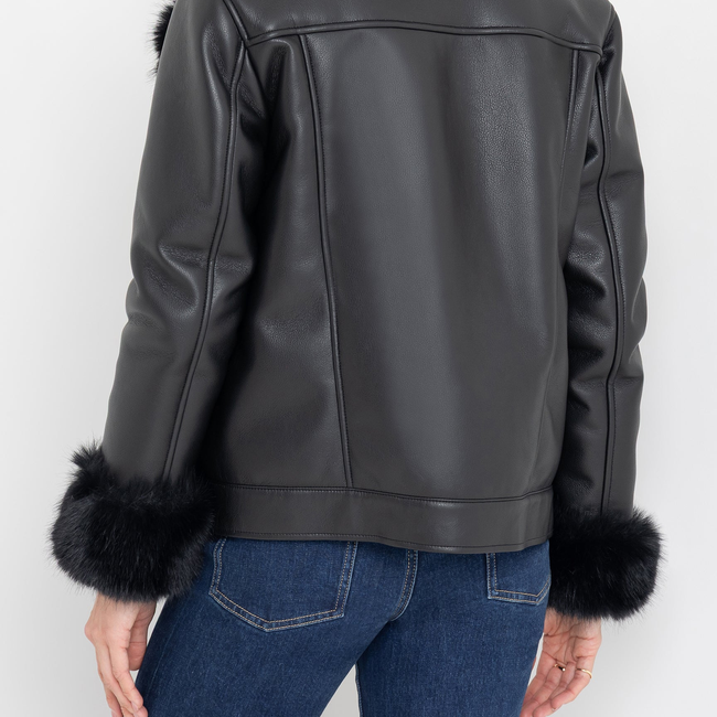 Walt Faux Fur Shearling Moto Jacket-gallery-44926693835002