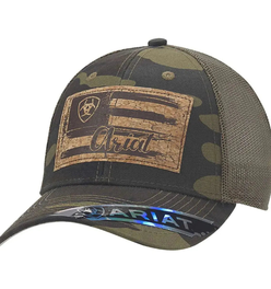 ARIAT Camo Cork Patch (Camo/Green) - Trucker Cap
