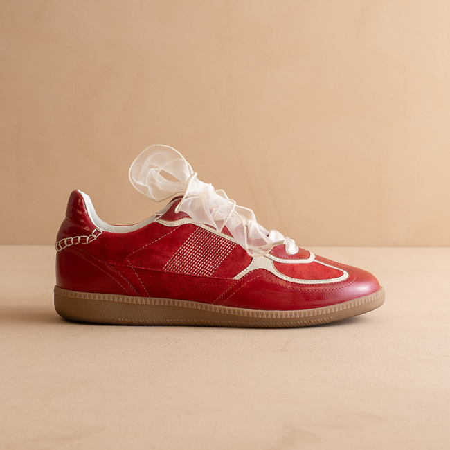 The Dalia | Cherry Red Lace Up Sneaker-gallery-40524888375473