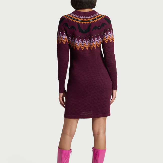 It Be Like 'Bat' Fair Isle Sweater Dress-gallery-37010597216427
