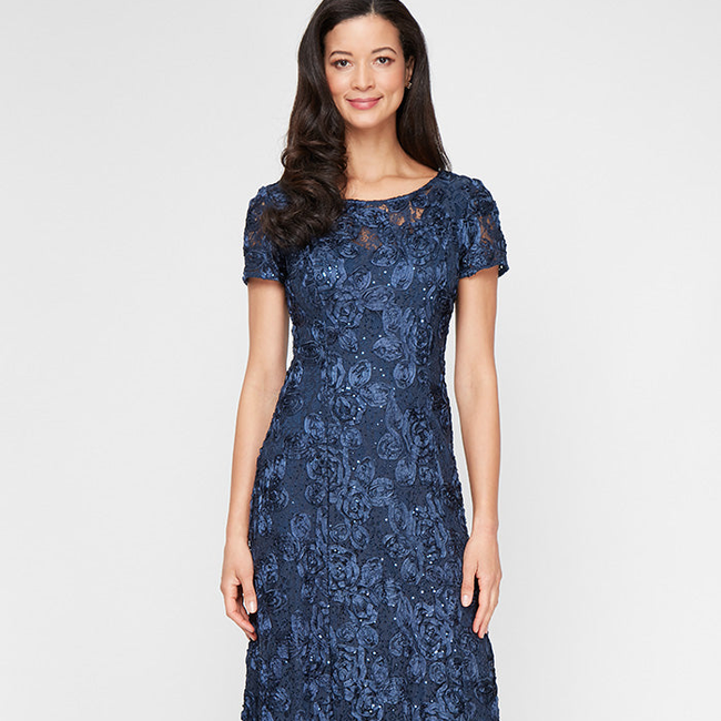 Evelyn Rosette Lace Long Gown-gallery-42887277936896