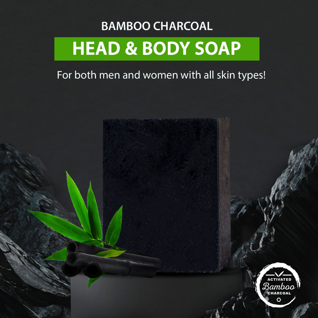 BOONBOO Bamboo Charcoal Body Soap | 7oz / 200g | Cleansing Bar-gallery-30835068043373