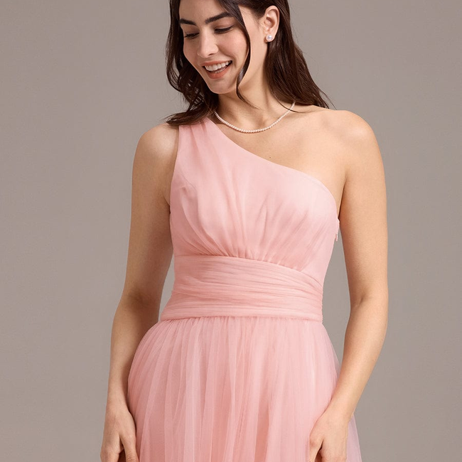 ever ARCADIA|Chic A-Line One-Shoulder Tulle Maxi Bridesmaid Dress-gallery-33288046379082