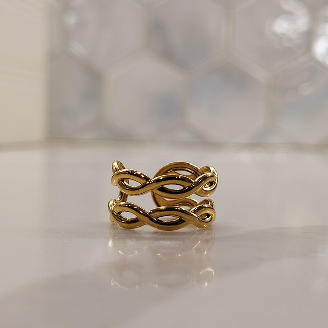 Double Twist Open Gold Ring-gallery-42474120872186