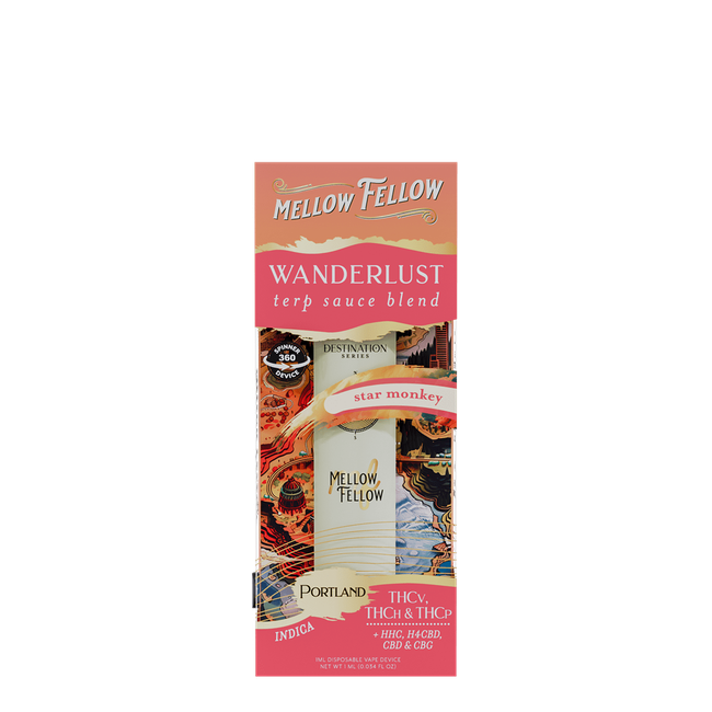 Wanderlust Blend - Terp Sauce 1ml Disposable Spinner Vape - Star Monkey (Indica)-gallery-36989973430478