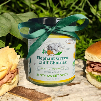 Elephant Green Chili Chutney Jar 9oz Jar