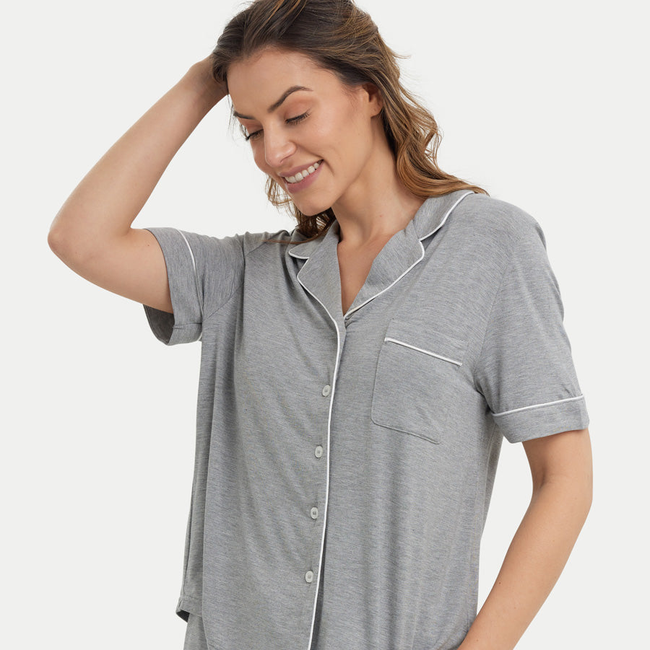 Short Sleeve Bamboo Pajama Set-gallery-41438903763184