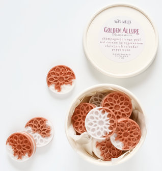 Golden Allure Wax Melts – Moroccan Design, White Rose Gold