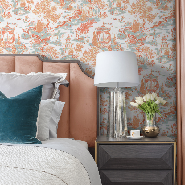 Peel and Stick Wallpaper - Summer House / Coral-gallery-30163435257969