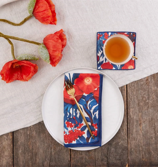 Icelandic Poppy blu Dinner Napkin