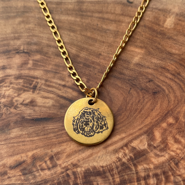 Custom Engraved Pet Portrait Necklace-gallery-49125696897346