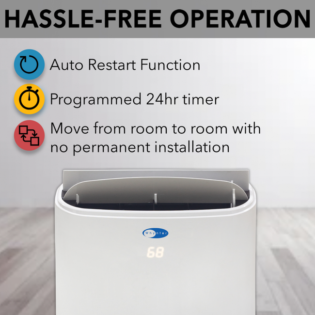 Whynter Portable Air Conditioner, Dehumidifier, & Fan with HEPA Filter 500 sq ft Efficiency 14000 BT-gallery-46275853746424