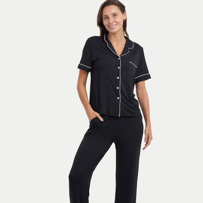 Short Sleeve Bamboo Pajama Set with Pants-gallery-41439017500912