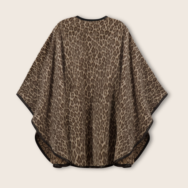 Alpaca Leopard-Print Cape with Leather Trim-gallery-46680202314008