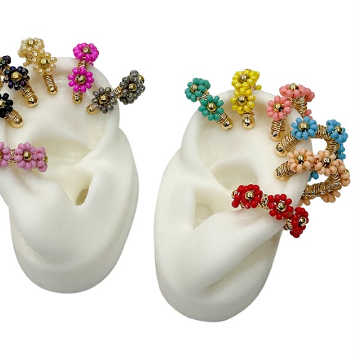 Floral Beaded Earcuffs-gallery-45053563306242