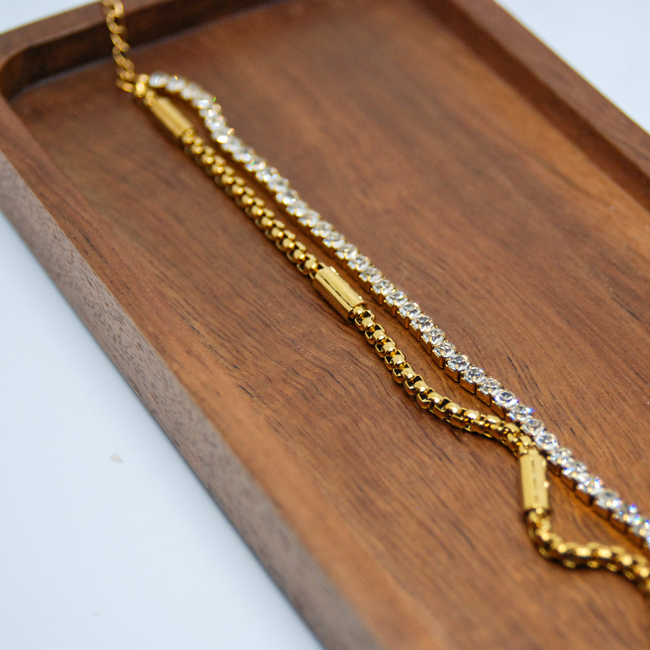 Maven Double Chain CZ Bracelet-gallery-42619963572474