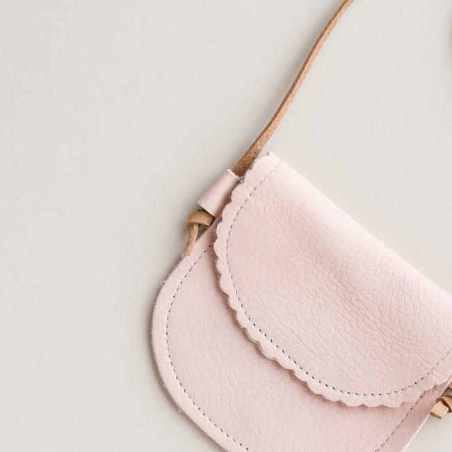 Leather Little Girl's Scalloped Purse  in Blush-gallery-43531424334144