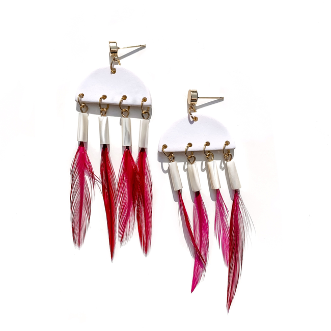 Alona Dangle with Feather Fringe-gallery-23938355822744